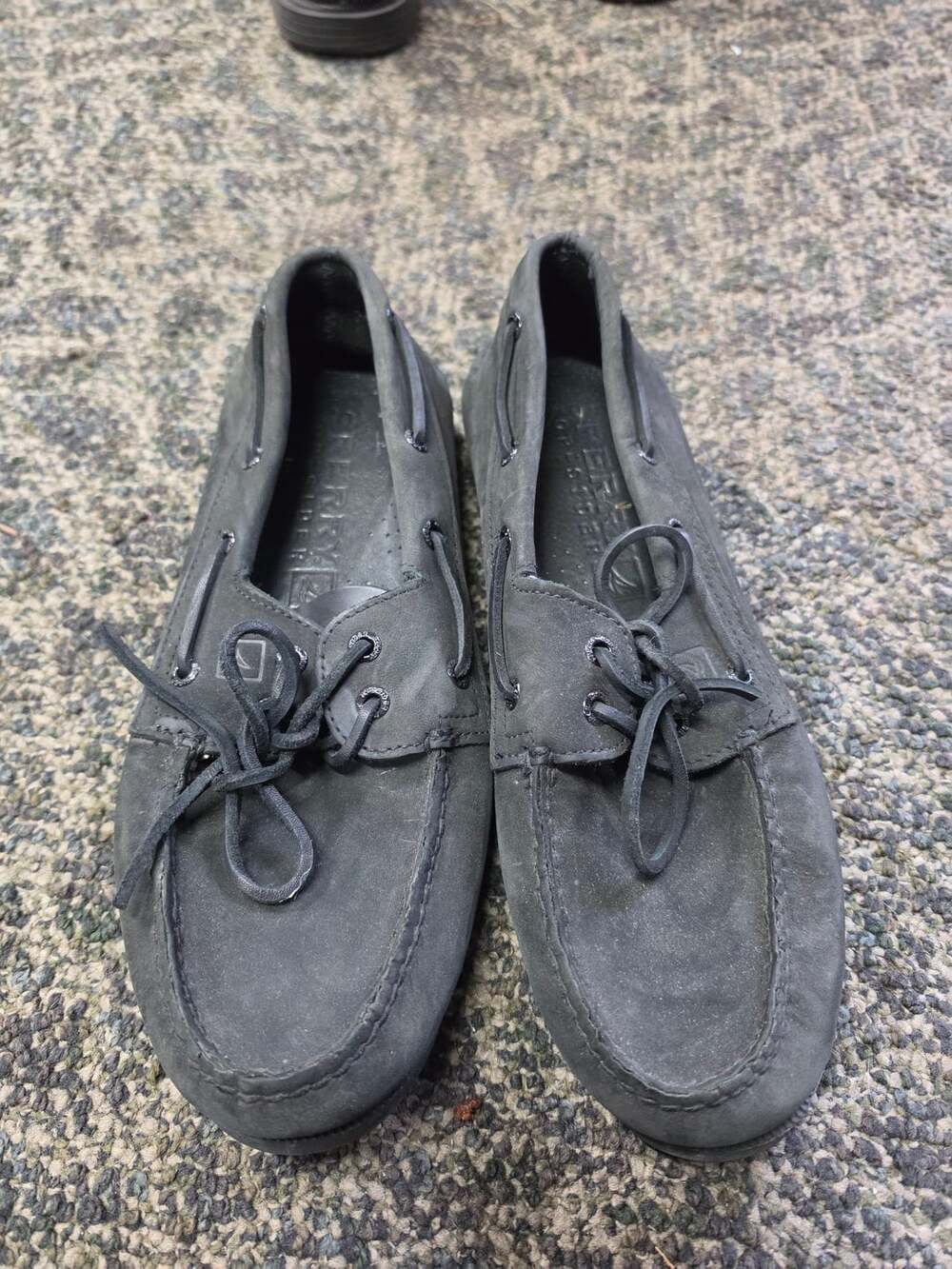 Sperry Top-Sider Boat Shoes Black Leather Size 10